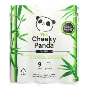 The Cheeky Panda Natural Bamboo Toilet Tissue  – 9 Rolls