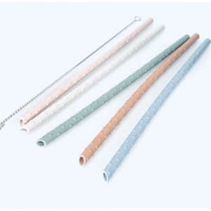 Silicone Straw Set with Cleaning Brush