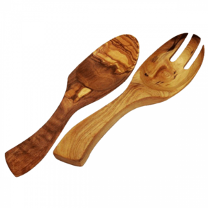 Olive Wood Salad Fork & Spoon Server Set