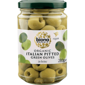 Biona Organic Italian Pitted Green Olives – in brine