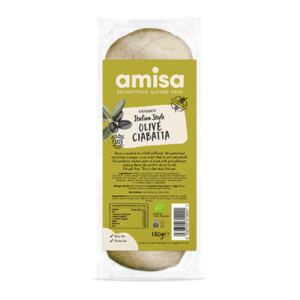 Amisa Organic Olive Ciabatta Bread Gluten Free