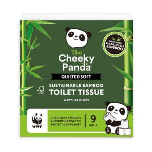 The Cheeky Panda Luxury Quilted Bamboo Toilet Tissue 9 Rolls