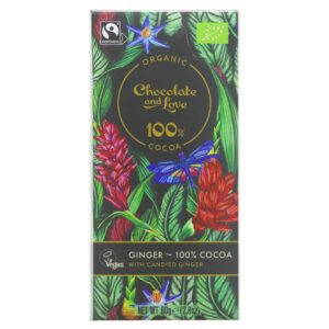 Chocolate And Love 100% Dark Ginger Bar